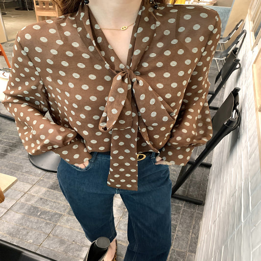 ASAYA4101 Coco Polka Dot Ribbon Top 🎀✨