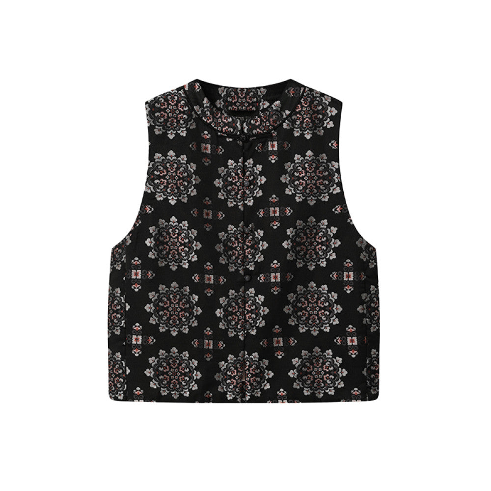 ASAYA4057✨ Winter Brocade Satin Vest ✨