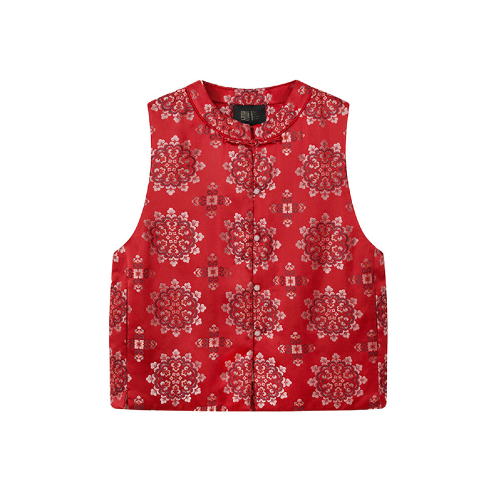 ASAYA4057✨ Winter Brocade Satin Vest ✨