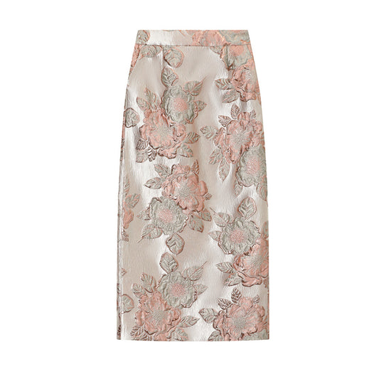 ASAYA4013 Chinese Style Jacquard Midi Skirt ✨