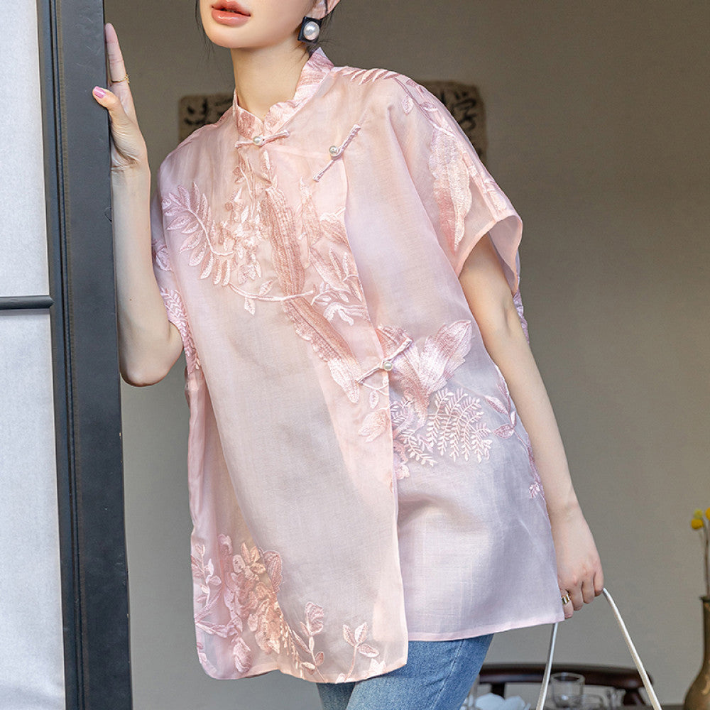 ASAYA4681 – Blossom Whisper Silk Top 🌸✨