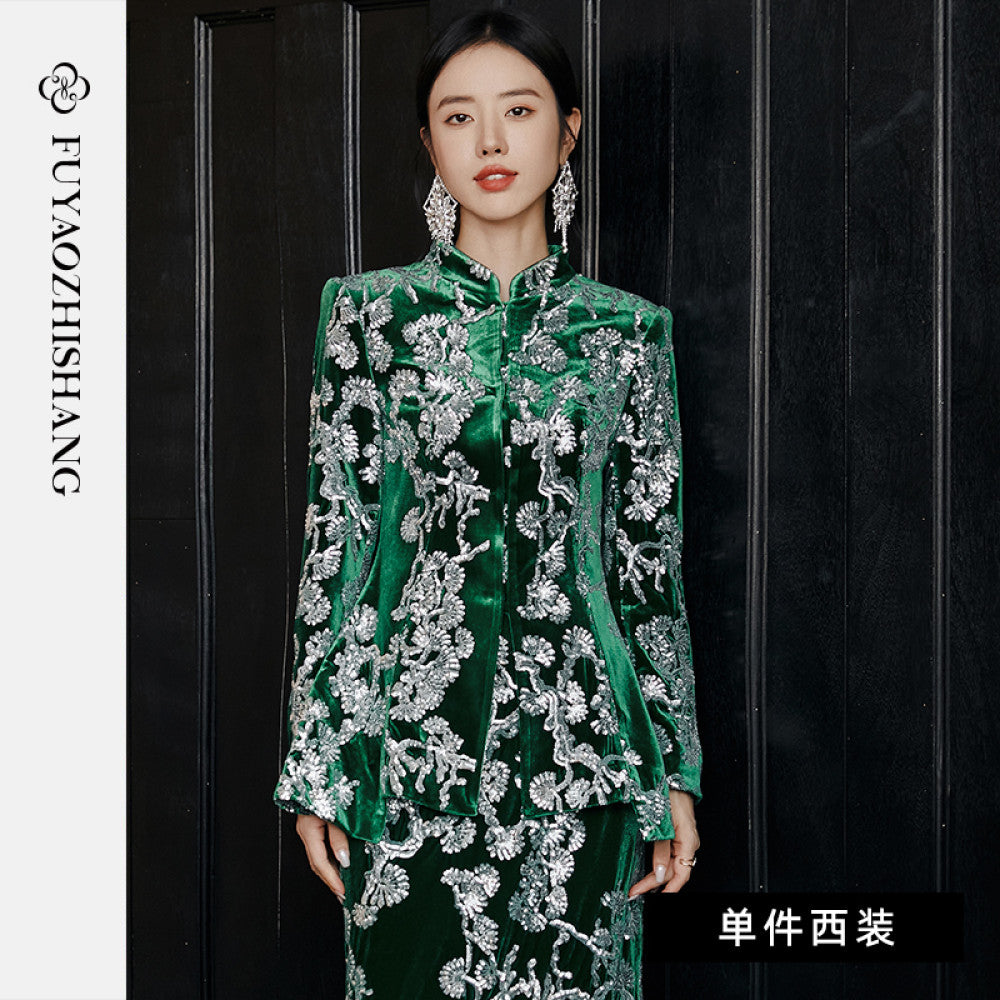 ASAYA3975 – Luxurious Velvet Tang Jacket ✨