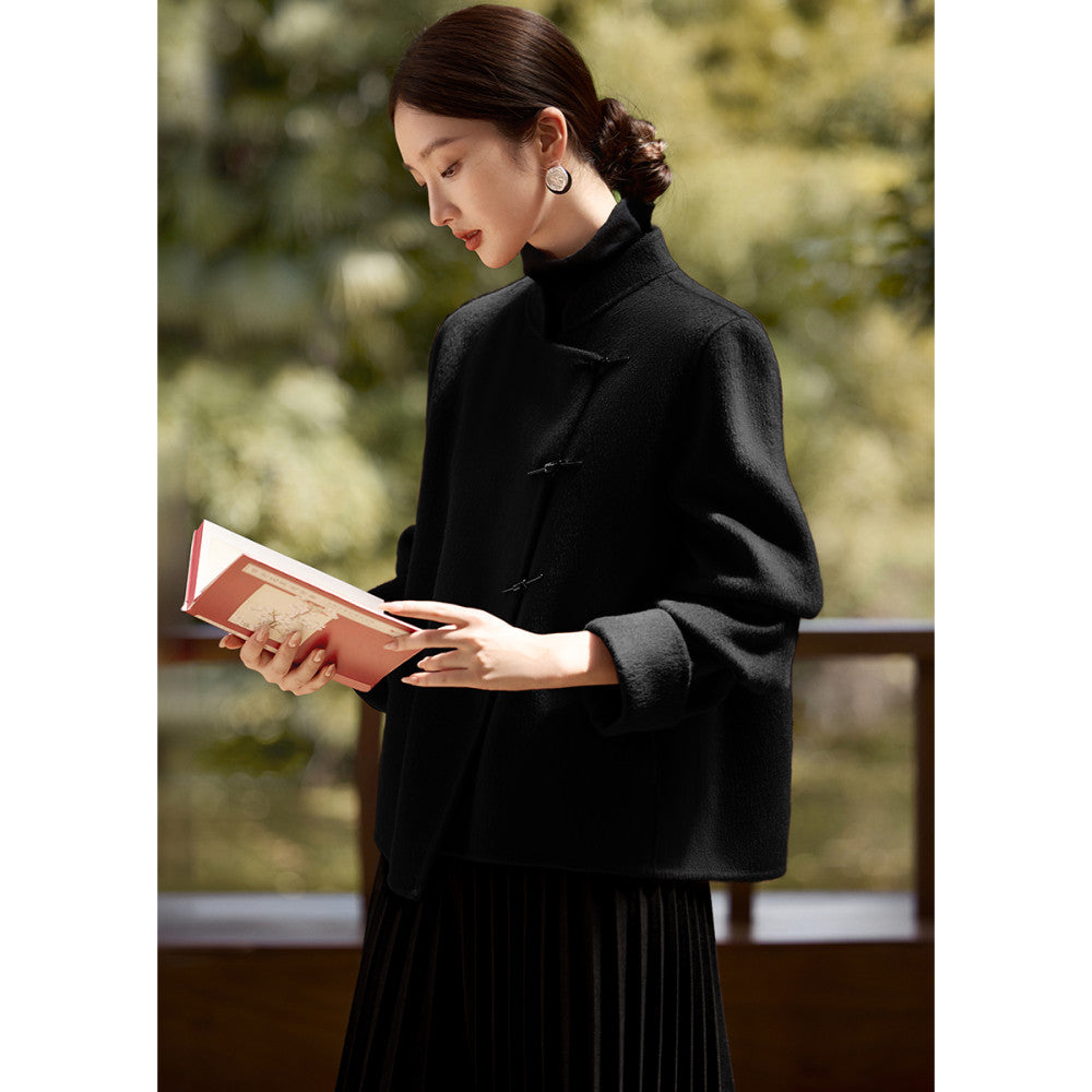 XWI Xinwei New Chinese style red double sided woolen coat for women s autumn and winter wedding dresses suitable for daily wear image 17