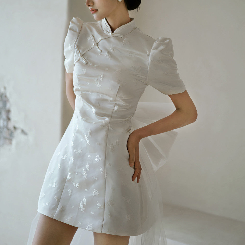 ASAYA3931: Elegant Cherry Blossom Cheongsam Dress โจ๐ธ๐