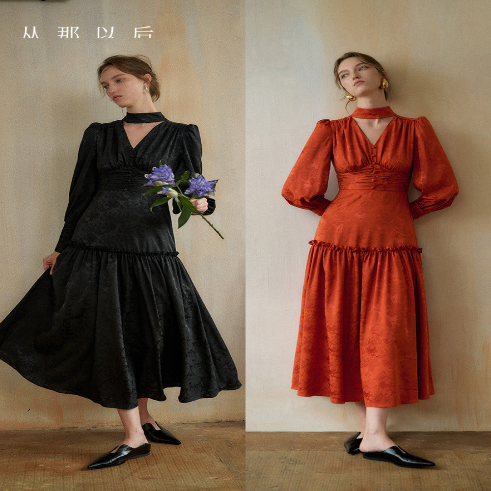 Since then the new Chinese style long sleeved dress autumn and winter engagement toast cheongsam skirt red dress skirt female winter image 3