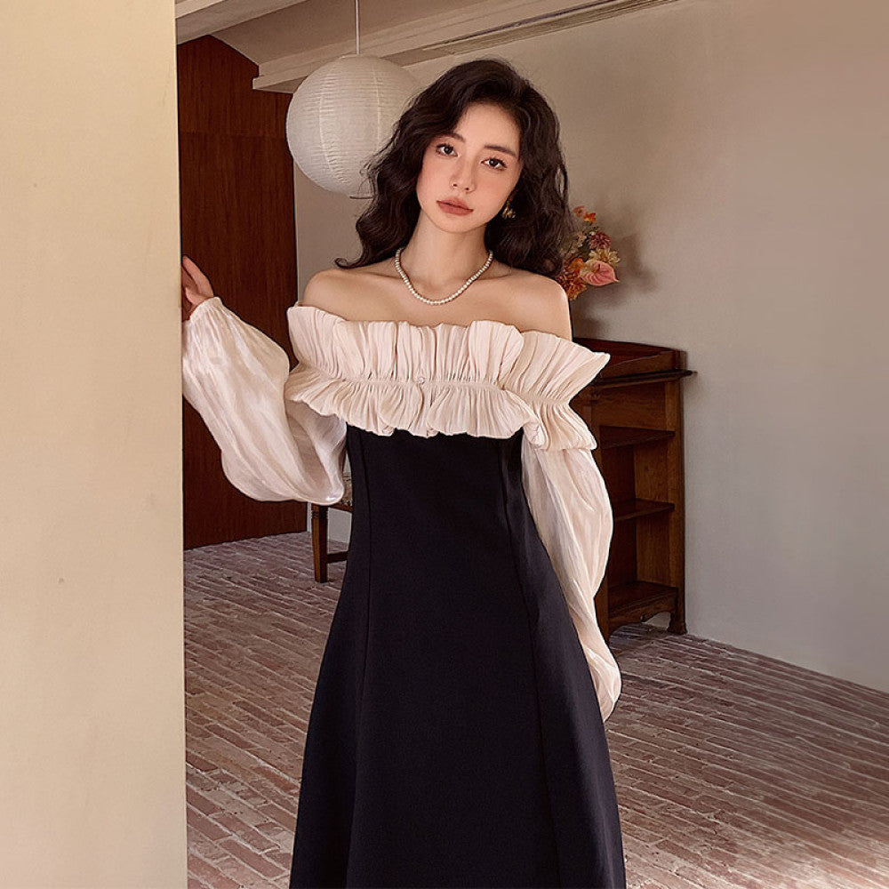 Modu light luxury one shoulder off shoulder dress spring and summer high end engagement banquet light evening dress can be worn on ordinary days image 3