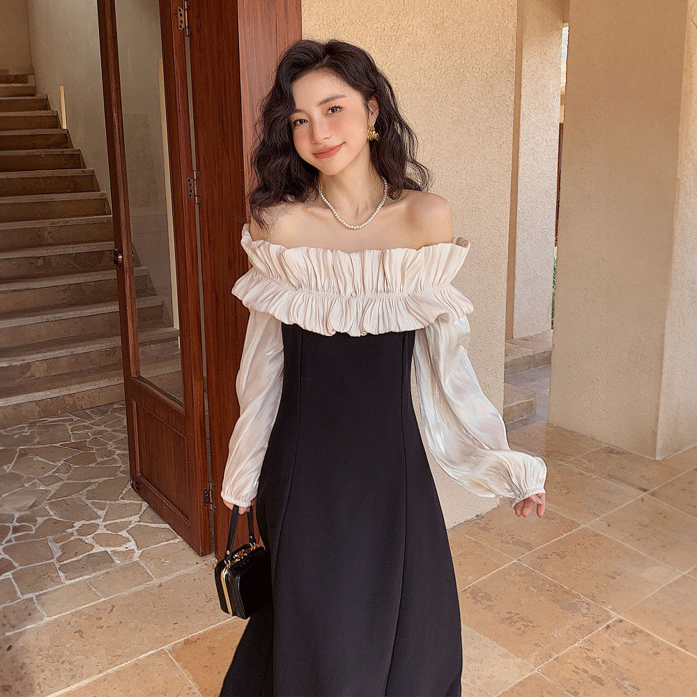 Modu light luxury one shoulder off shoulder dress spring and summer high end engagement banquet light evening dress can be worn on ordinary days image 4