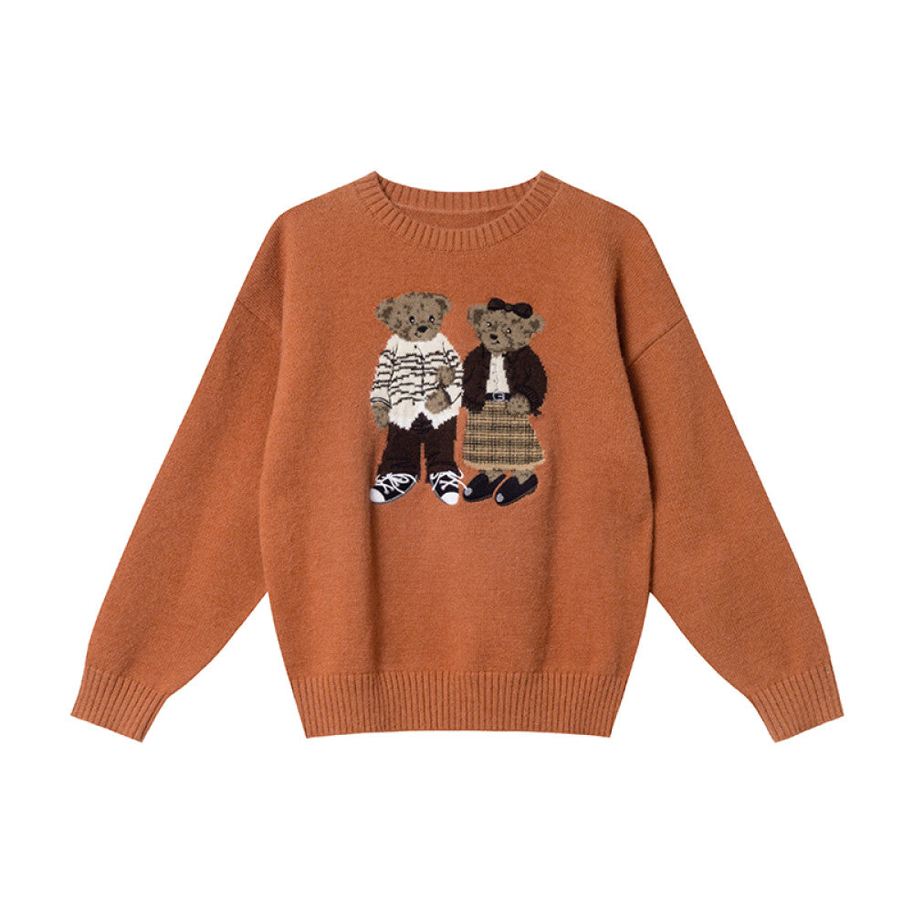 ASAYA3877 🐻✨ Retro Bear Jacquard Sweater✨🐻