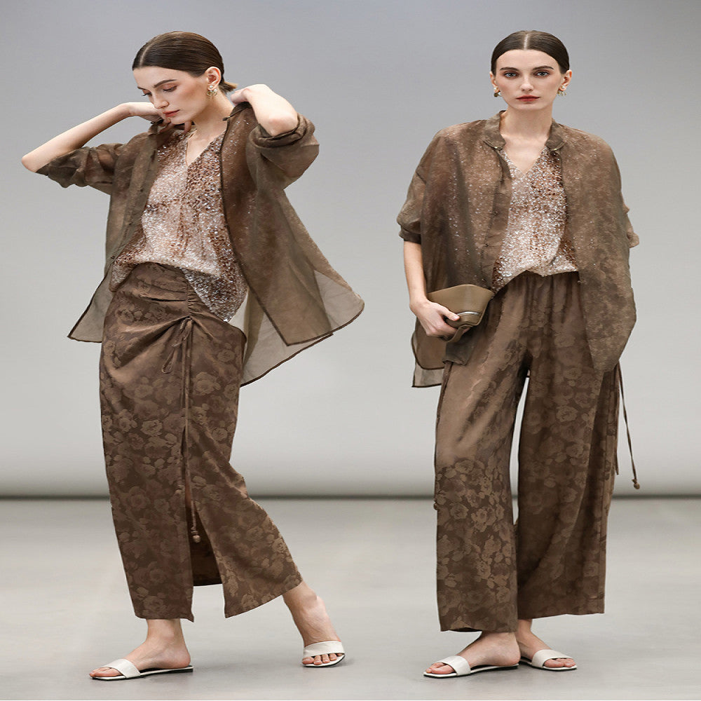 COCOBELLA New Chinese Style Handmade Button Shirt Dark Pattern Rayon National Style Shirt Cardigan SR0036 5 image 4