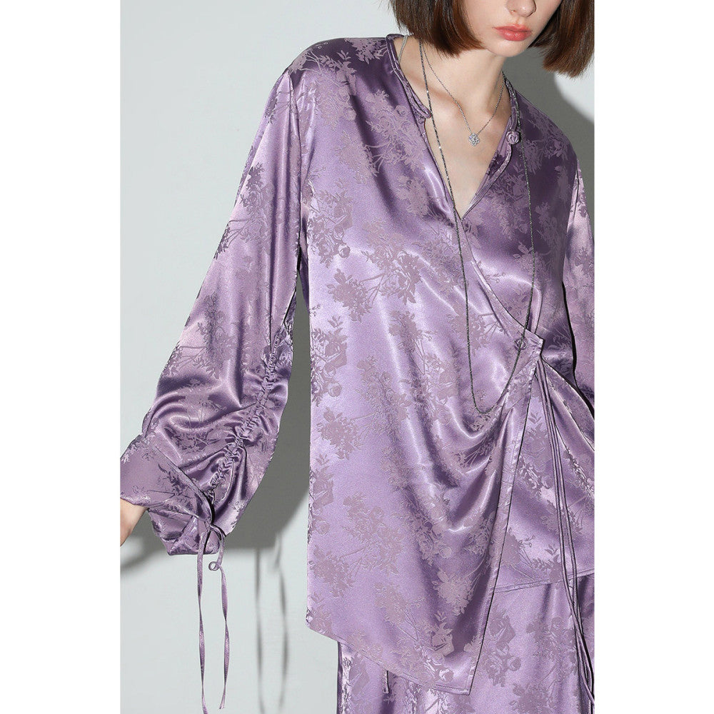 ASAYA4699 – Satin Bloom Jacquard Set 🌸✨