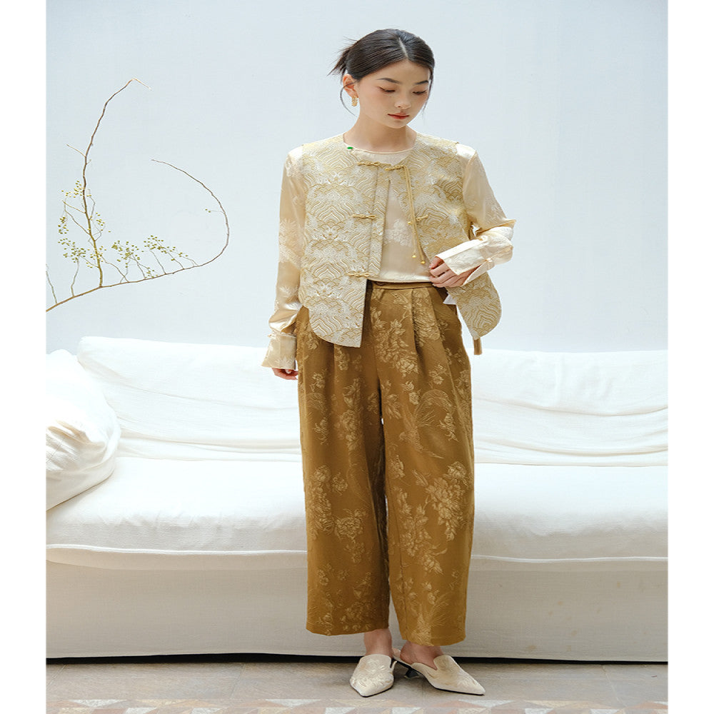 Mountain colored pants spring women s spring and summer new pants rayon jacquard pants carrot pants women 2025 new early spring image 14
