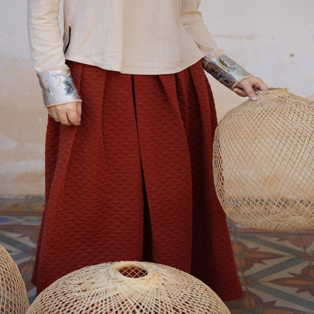 In the mountains there are Guizhi Wanfu er New Year s greetings National Wind and Snow Neil Cotton Jacket Gold Red Half Skirt image 12