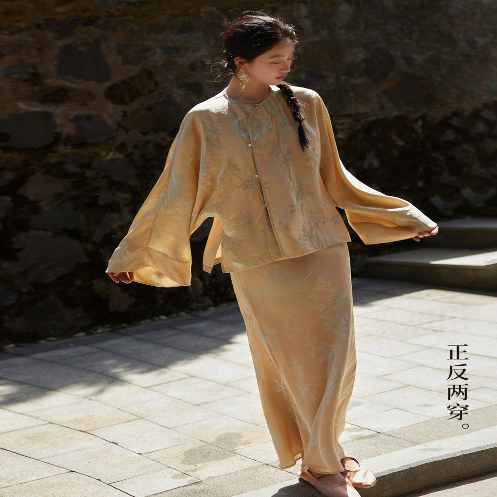 SAYA-3817 Mulberry Silk Reversible Chinese Style Set 🪡