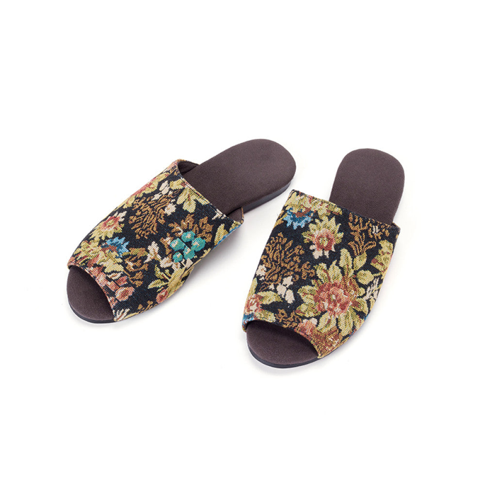 Jasmine and Fusu vintage cotton flower jacquard cashew flower slippers lazy sofa slippers image 26