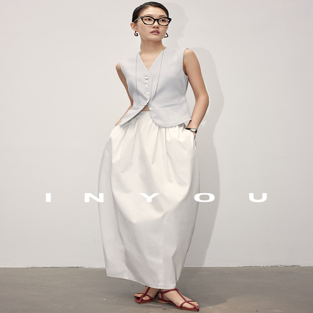 Due to the white floral bud skirt with a high waist and slimming effect the A line midi skirt is suitable for summer women with a French style Hepburn mid length umbrella skirt image 1