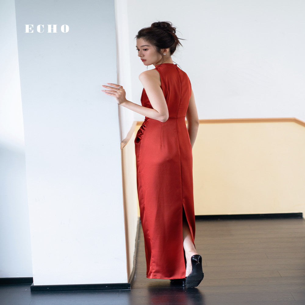 Echo official bride s red morning gown image 4