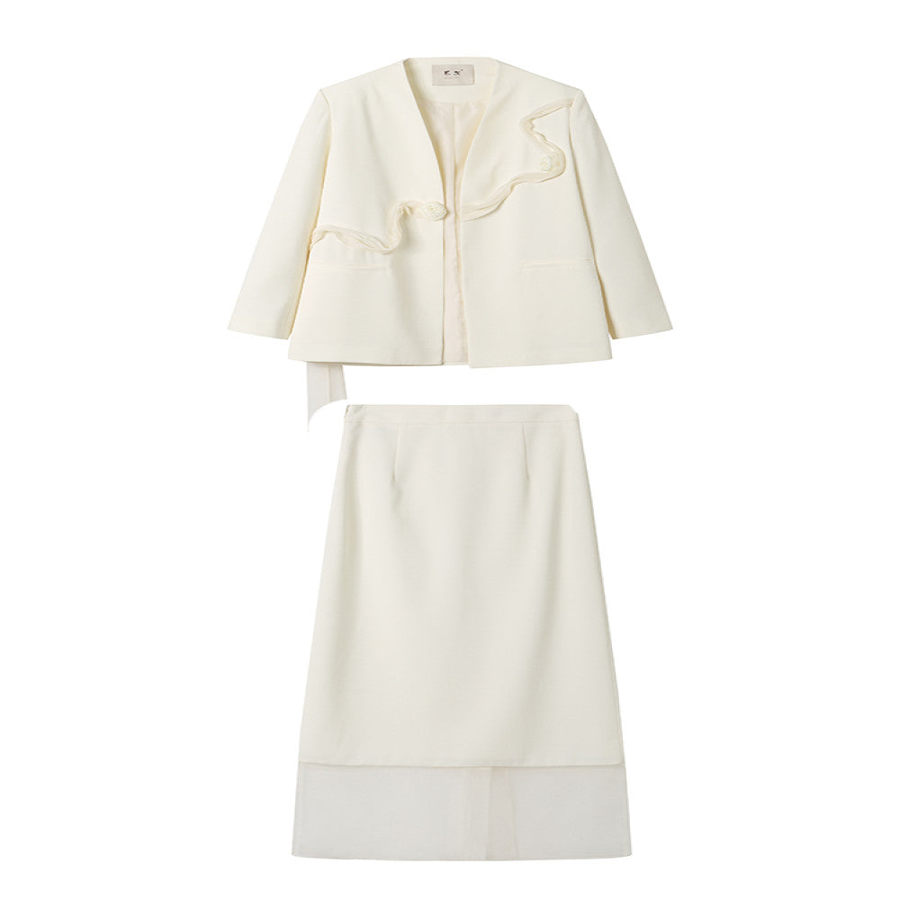 Jiexiang Xuan Light New Chinese Style Suit Set for Women 2025 Spring and Autumn High End Gentle Half Skirt Two Piece Set image 5