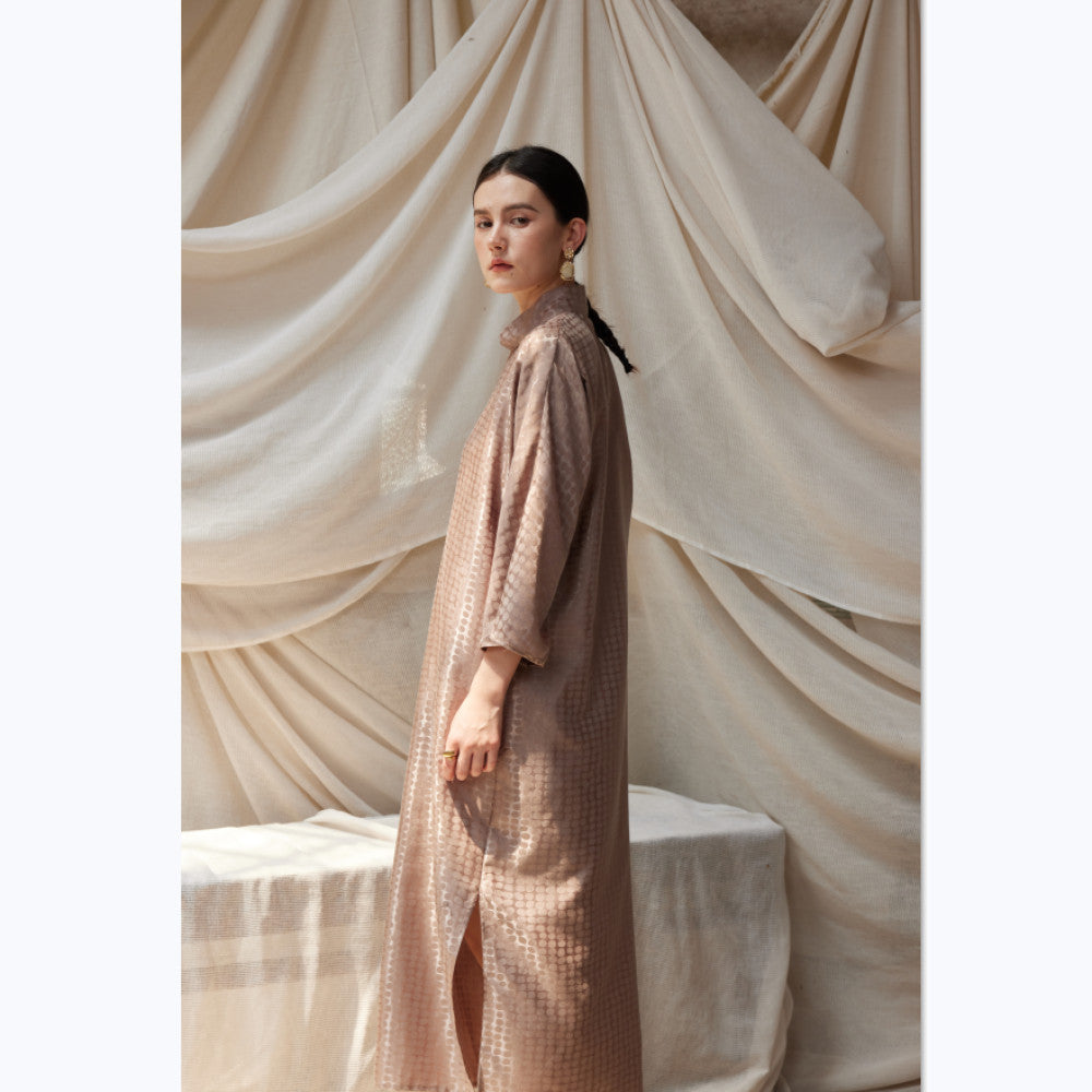 TAORAN women s clothing Republic of China style daily improvement cheongsam with slanted collar jade beads buttoned down sleeves long sleeved shirt artistic Zen tea suit image 4