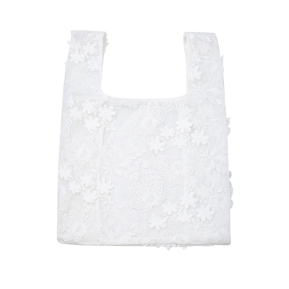 TOP home hazy beauty French romantic retro irregular micro carved hollow lace splicing trousers bag women image 16