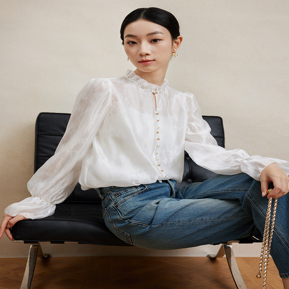 ASAYA-3780 French Lace Handcrafted Blouse 🌸