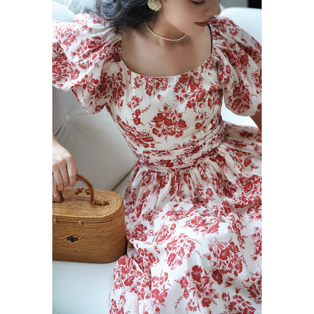 ASAYA-3776 Retro Floral Summer Elegance Dress🌸