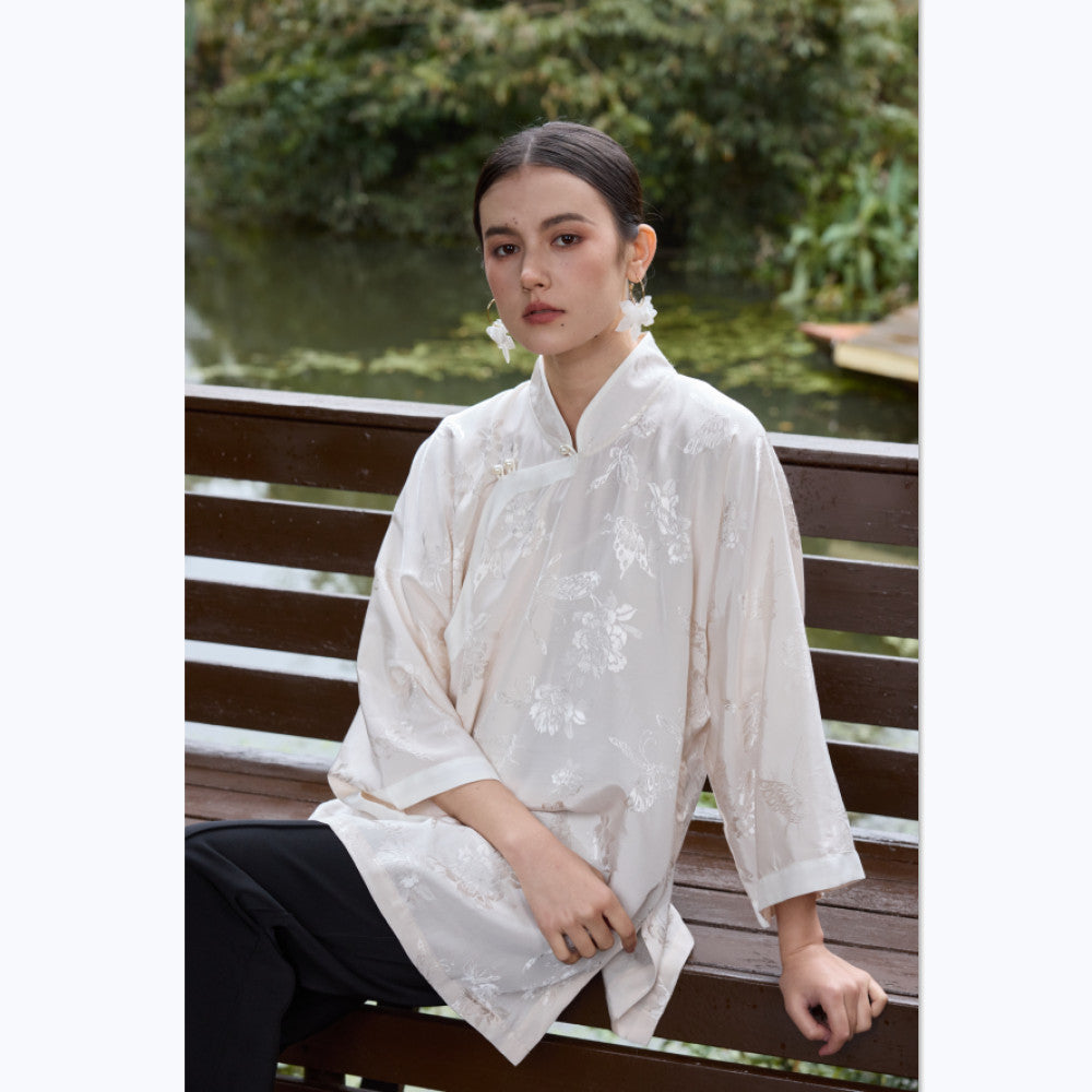 TAORAN women s clothing oriental style new Chinese style tops women s new improved cheongsam buttoned shirt national style Zen tea service image 3