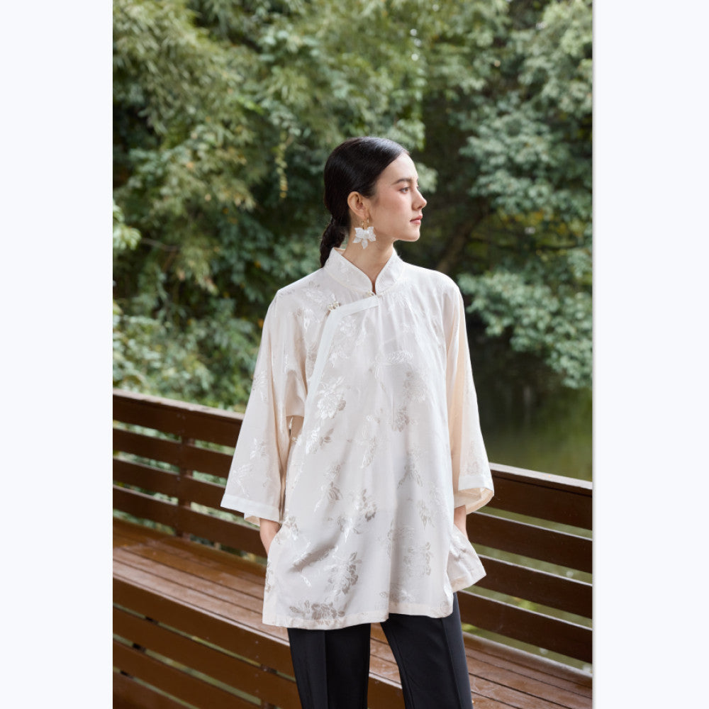 TAORAN women s clothing oriental style new Chinese style tops women s new improved cheongsam buttoned shirt national style Zen tea service image 5