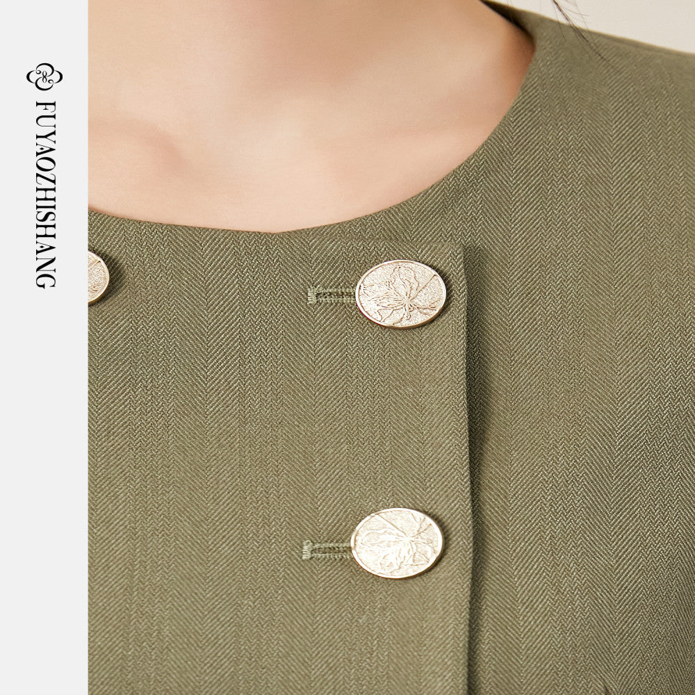 Customized runway haute couture light commuting wool suit set for women s micro flared pants no returns or exchanges supported image 3