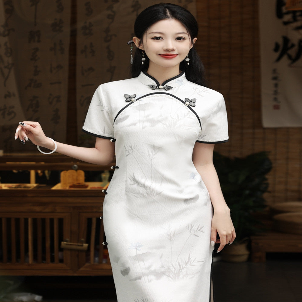 Qingmeng Star River New Chinese style young elegant and ladylike cheongsam 2025 for girls to appear slim and high end daily improvement image 3