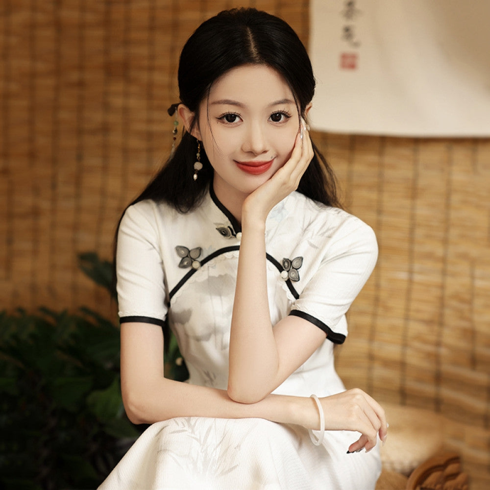 Qingmeng Star River New Chinese style young elegant and ladylike cheongsam 2025 for girls to appear slim and high end daily improvement image 12