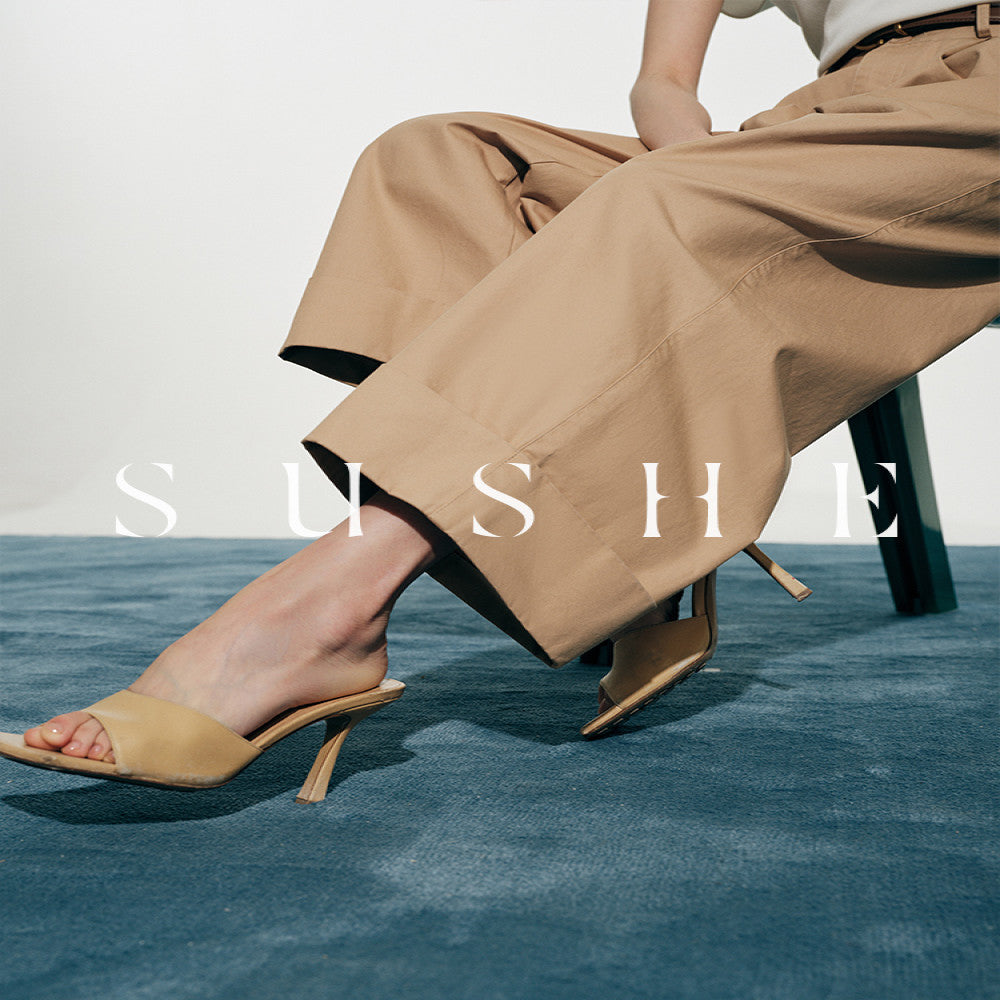 Shuxi SUSHE Yapi and Soft Skin Organic Cotton Blended High Waist Nine Fold Loose Wide Leg Casual Pants image 2