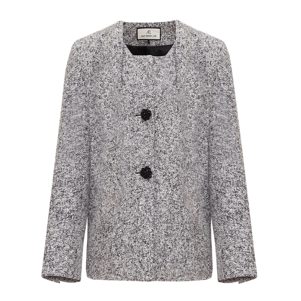 AEL original Gray style wool suit jacket for women in autumn 2025 new vintage style suit image 8