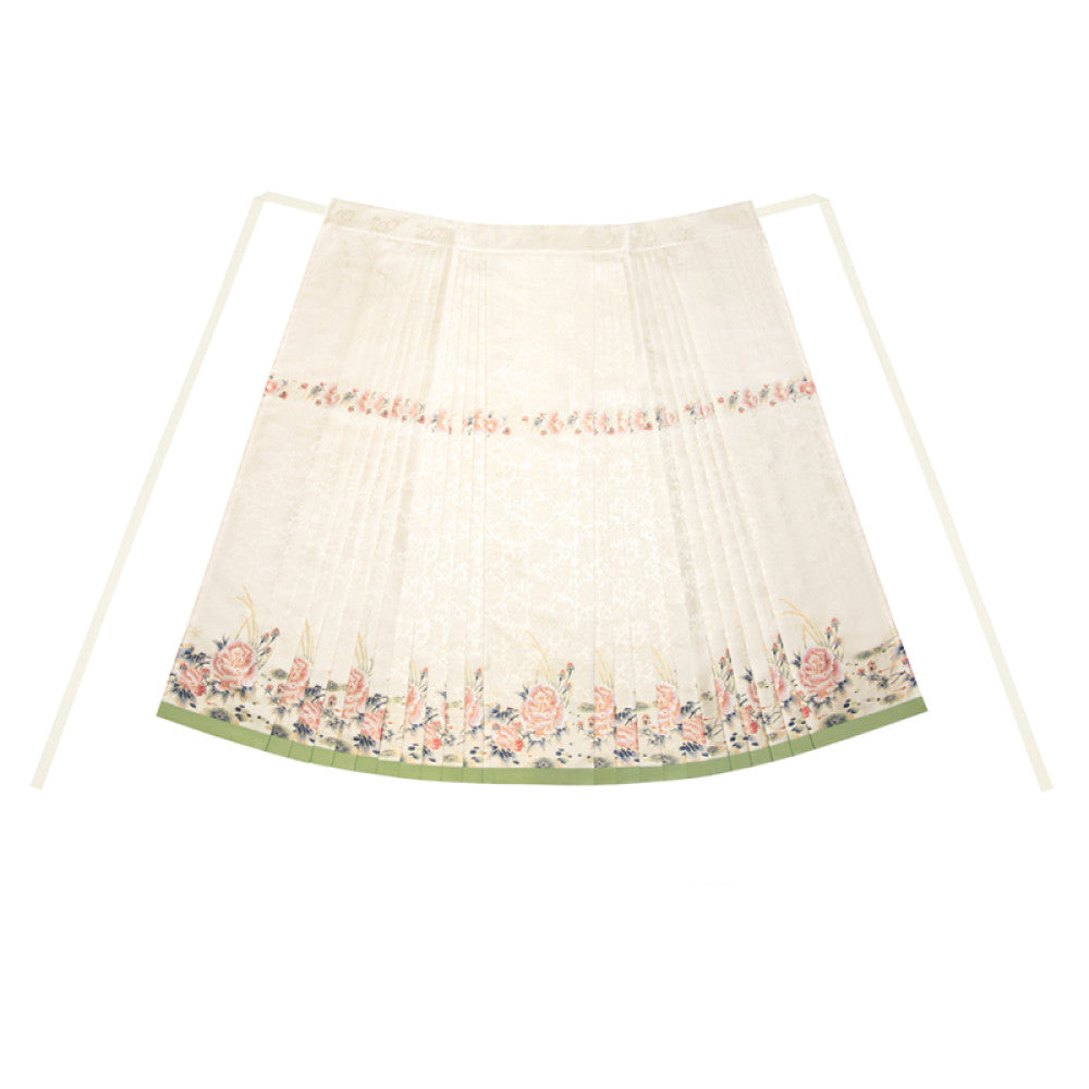 Shanggong Language Egret from Yizhou Ming Dynasty Hanfu Imitation Makeup Flower Embroidery Square Collar Double Collar Complementary Clothing Cross Collar Coat Horse Face Skirt Spring and Autumn image 34