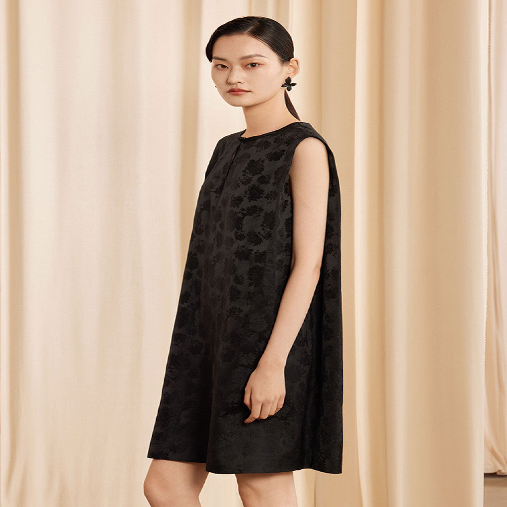 Ruyi Lianyun Spring and Autumn Dress New Jacquard Sleeveless Retro New Chinese Style Dress Women s Pan Button Chinese Style Short Dress image 2