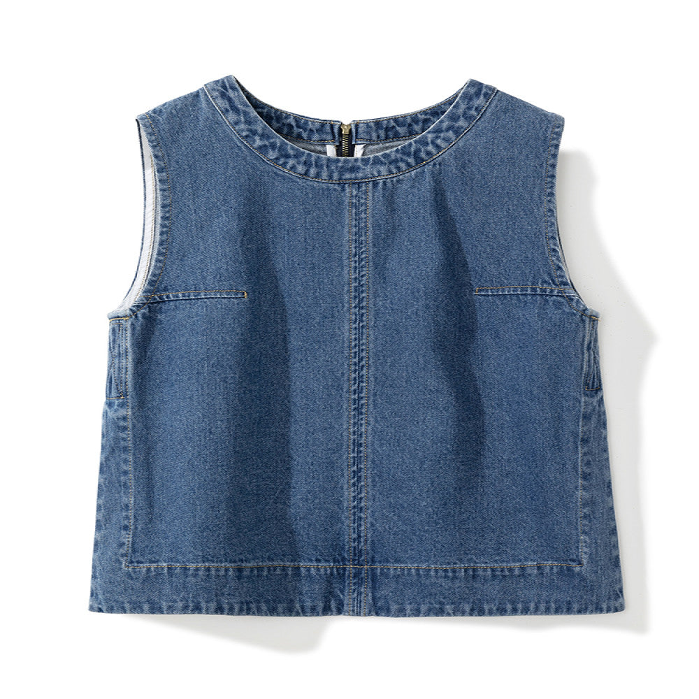 Spot Efficient Queen Fashionable Street Denim Suit Vest Top Straight leg Slightly Flared Wide leg Jeans image 8