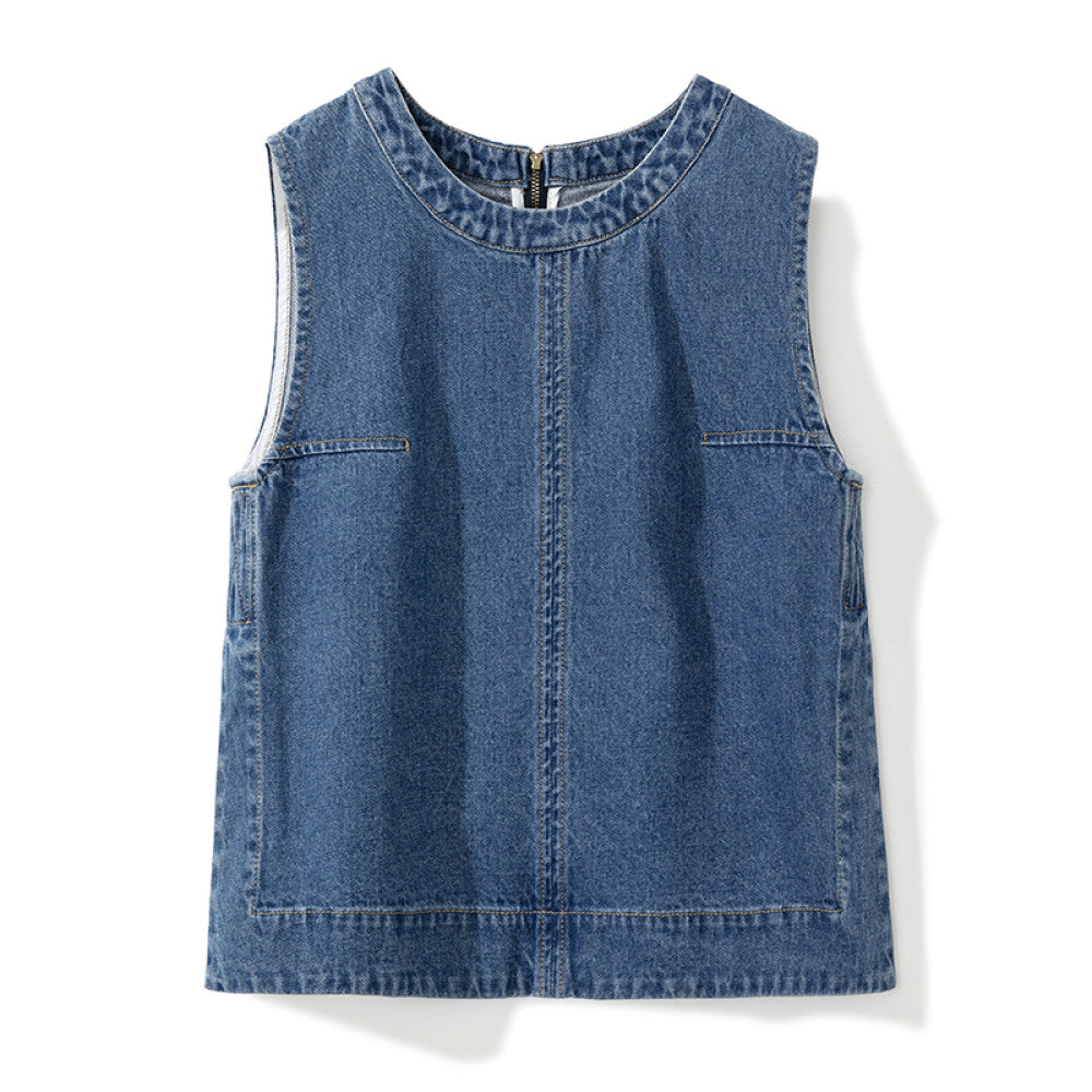 Spot Efficient Queen Fashionable Street Denim Suit Vest Top Straight leg Slightly Flared Wide leg Jeans image 14