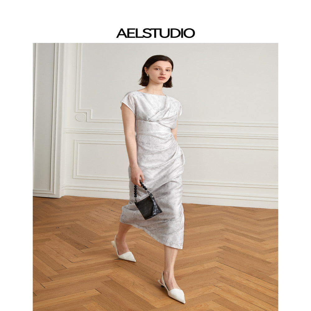 AEL original new Chinese style improved Chinese style printed dress for women 2025 summer high end design sleeveless dress image 1