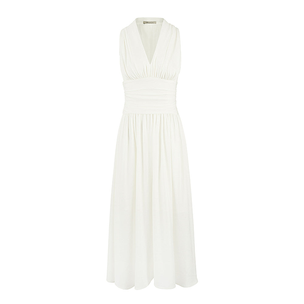 ASAYA3591 French retro Hong Kong style V-neck dress