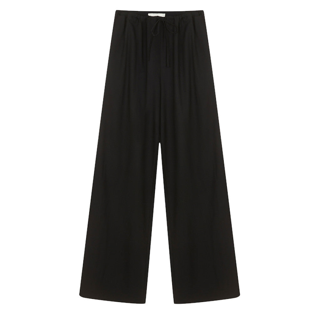 Le Samedi Relaxing R0w Style and Simple Aesthetics British Woolen Swing Neck Elastic Wide Leg Pants Set image 46