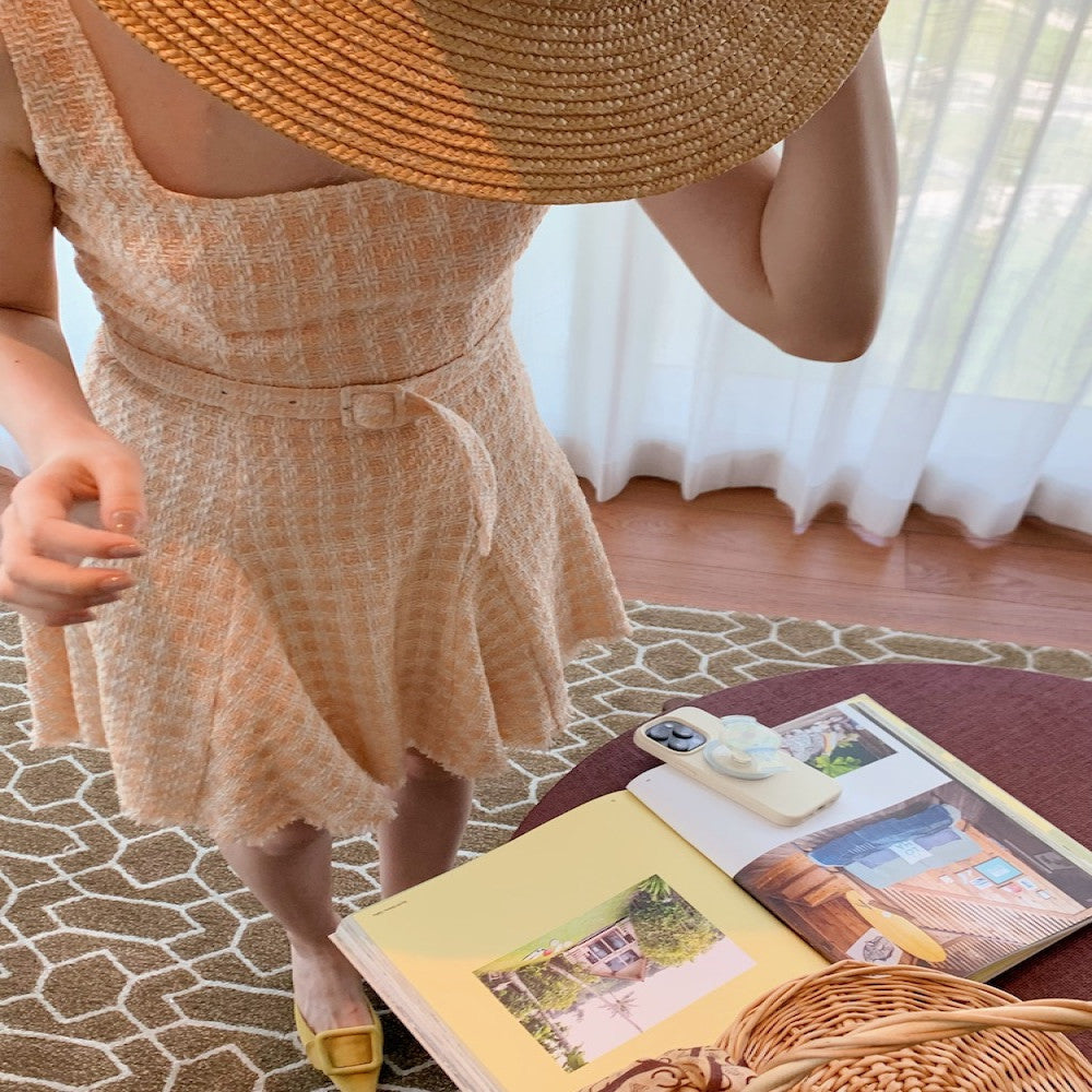 ASAYA3542 "pastel houndstooth" dress