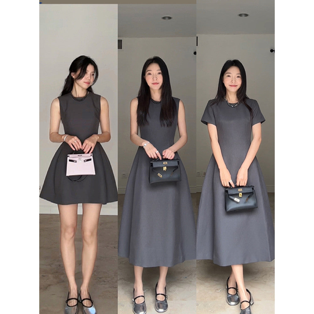 Guo Jiunian s temperament is that of a socialite with sleeveless waist and slimming vest She is wearing a princess dress and a summer new suit dress image 133