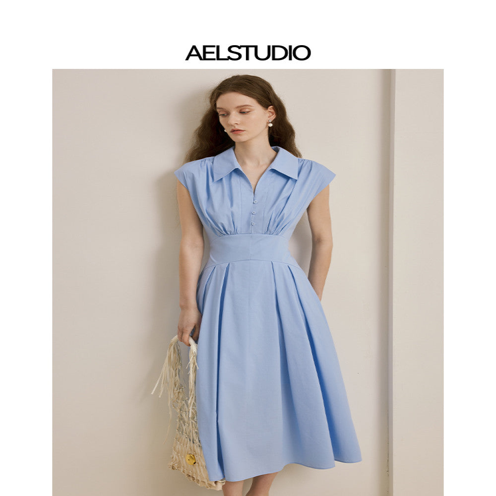 Classic Wardrobe AEL Original Sleeveless Shirt Dress 2025 Summer New Style Collection Waist Lining Dress image 39