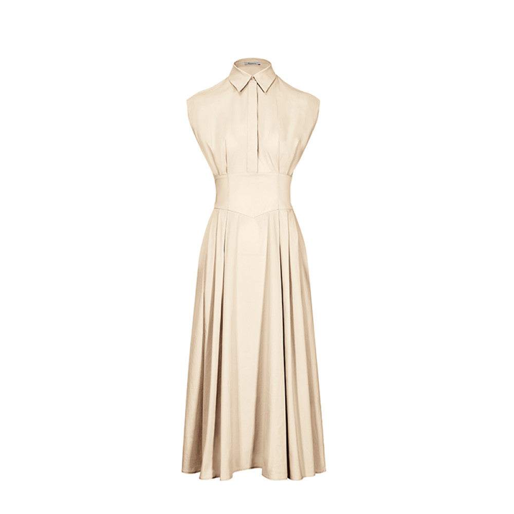 ASAYA3508 Sleeveless shirt dress (3 Colors)