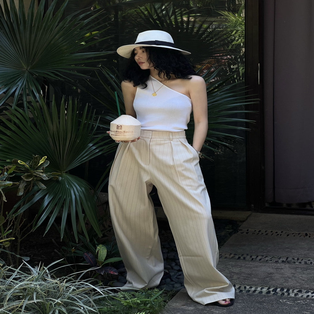 2025 Spring and Autumn New Commuter Simple Loose Wide Leg Pants Vertical Striped Western Pants Women s Cold Style Casual Floor Pants image 16