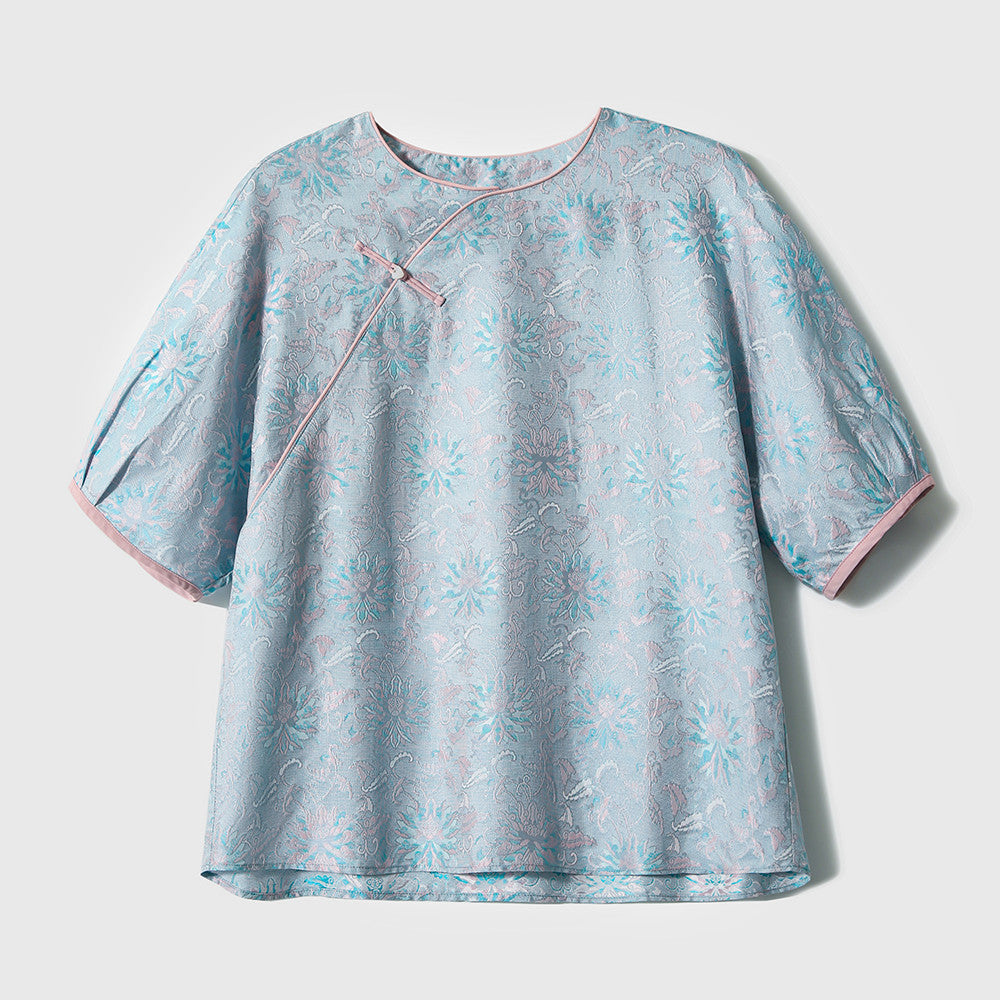 Summer cool transparent non permeable flesh Bubu Shenglian Lotus different color radish 100 pure mulberry silk new Chinese style image 10