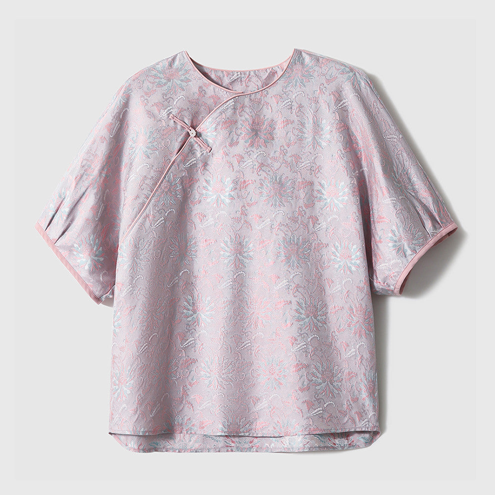 Summer cool transparent non permeable flesh Bubu Shenglian Lotus different color radish 100 pure mulberry silk new Chinese style image 30