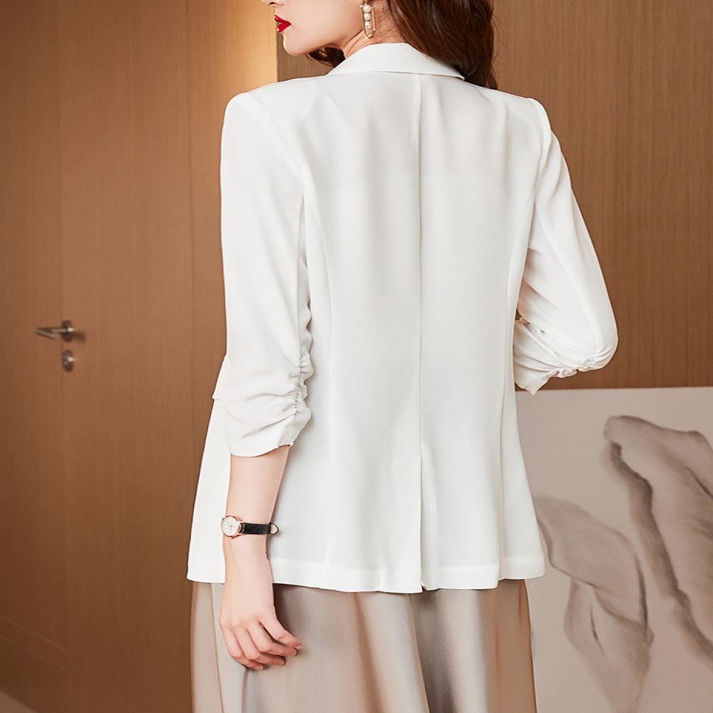 High end acetate small suit jacket for women thin style 2023 spring and summer new design niche temperament suit top image 0