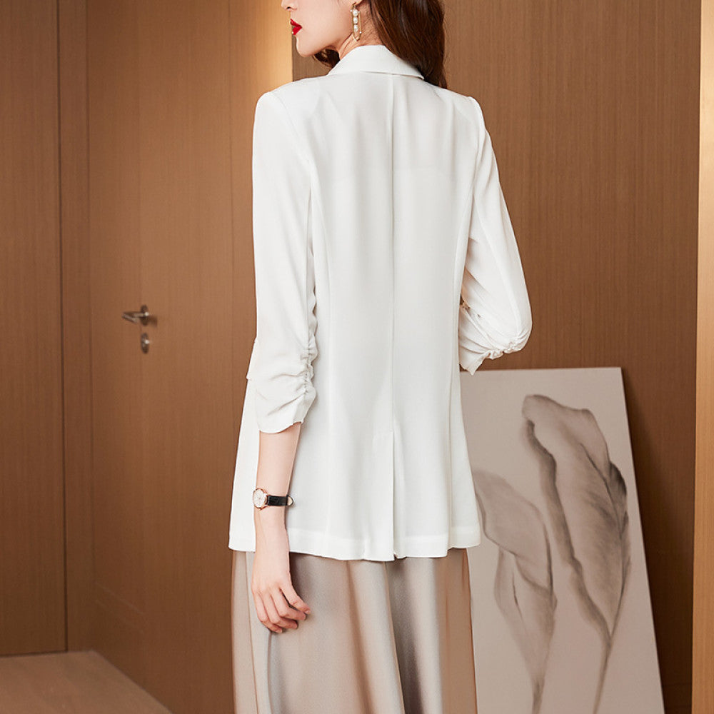 High end acetate small suit jacket for women thin style 2023 spring and summer new design niche temperament suit top image 13