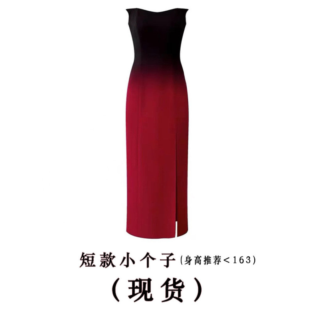 ASAYA3473 Over-the-top red gradient tube top dress for women