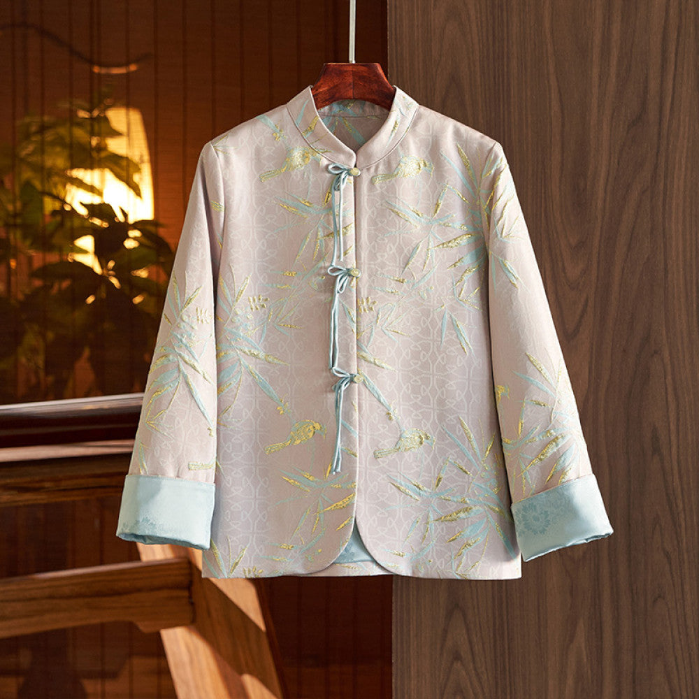 Chinese style buttoned short coat jacket new Chinese jacquard Tang suit blouse female 2023 spring and autumn new style temperament high end image 20